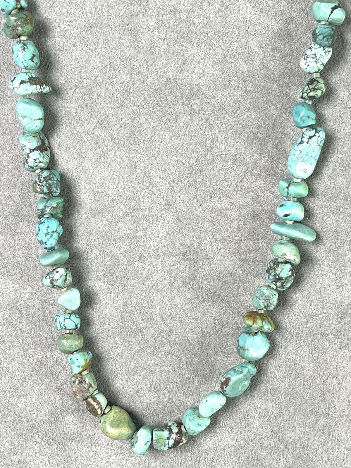 Vintage 33" Necklace Turquoise Nugget with Turquo… - image 11