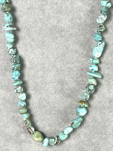 Vintage 33" Necklace Turquoise Nugget with Turquoise Heishi Between each nugget - Picture 11 of 12