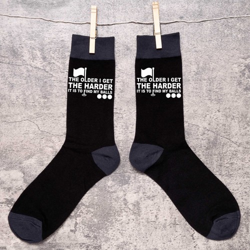 Older I Get Harder to Find My Balls Funny Men's Socks Black Birthday Gift - Picture 4 of 6