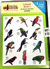 Amazing Designs Embroidery Software Colorful Birds 20 Jumbo Designs