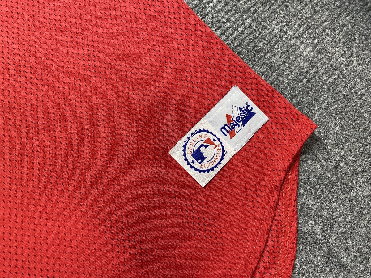 Vintage Majestic Atlanta Braves Jersey Mens XL Red MLB Baseball