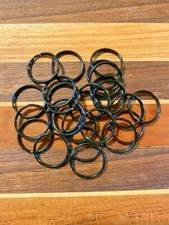 Black Key Rings 25 PCS 20mm Size USA Made & Bonus 5 Silver Stainless Key Rings