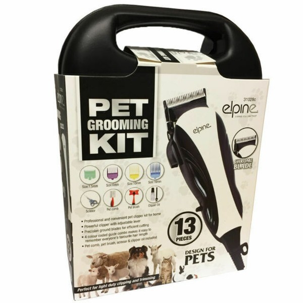 Elpine 13pc Pet Hair Clipper Animal Grooming Kit Dog Cat Fur Trimmer