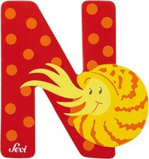 Sevi Lettera N Rosso- NARVALO "Unicorno marino" mm 70- art. 81614- 8003444816147
