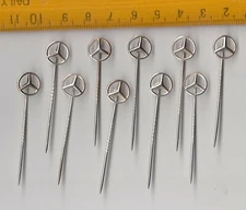 10x Vintage MERCEDES BENZ stick pin badge Car Logo Auto Anstecknadeln 