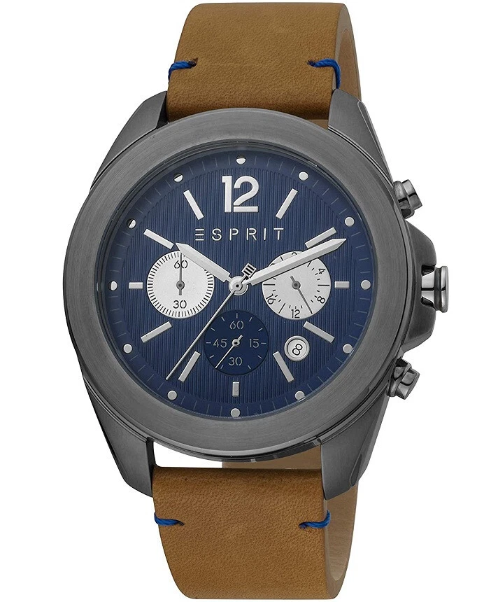 Esprit Orologio multifunzione con cinturino in pelle, cinghie