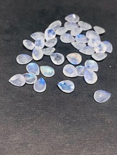 Rainbow Moonstone Faceted Pear Cut Loose Gemstone 6x4 MM 4 Pcs Lot Natural DG5
