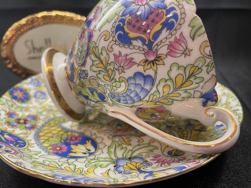 TAZA Y PLATILLO SHELLEY BAILEY'S PAISLEY CHINTZ FORMA RIPON - ADORNO DORADO #2488 - Imagen 5 de 8