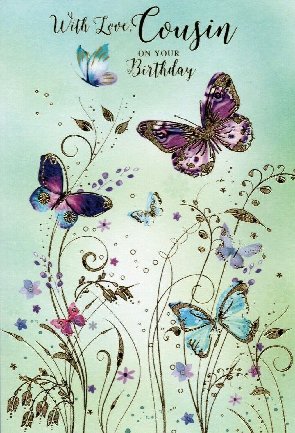 Cousin Birthday Card ~ Beautiful Butterflies By Simon Elvin ~ Free ...