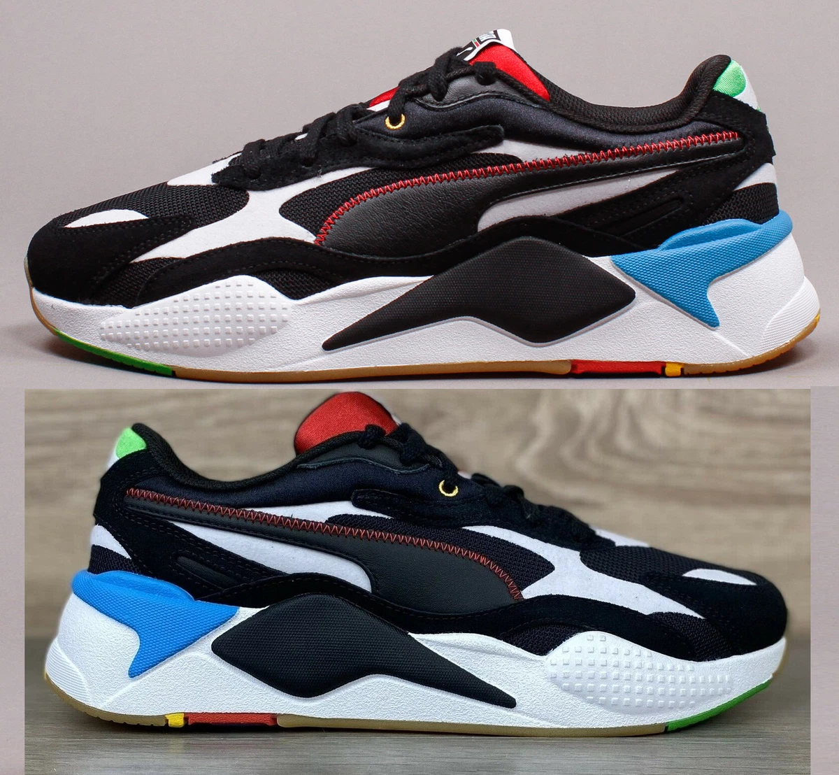 PUMA RS X3 WH 373308 02 BLACK WHITE BLUE MEN S RUNNING CASUAL