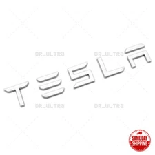 Tesla Rear 3D Decal Insert Letters Nameplate Logo Badge Emblem Sport OEM Chrome