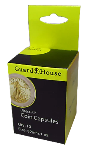 10 Pack Guardhouse 1 oz Gold Eagle/Buffalo Direct-Fit Coin Capsules 32mm