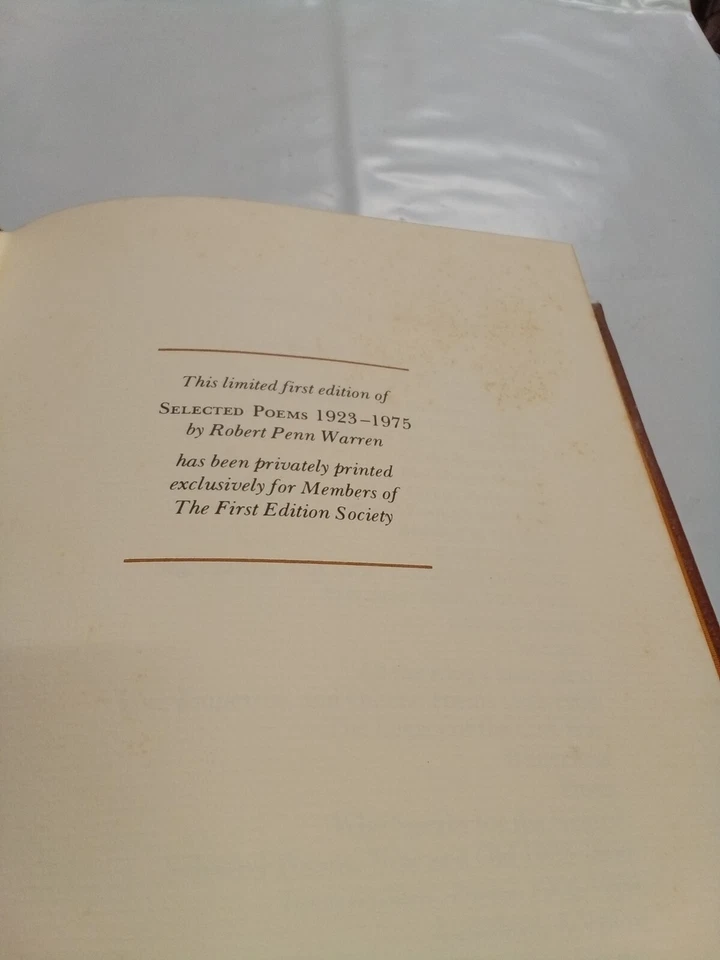 ROBERT PENN WARREN Selected Poems 1923-1975 1st edition Franklin Library LEATHER - Image 4 of 4
