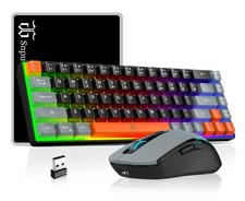 60 Wireless Gaming Keyboard and Mouse Combo,Rainbow Backlit Rechargeable 200...