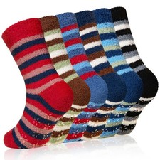 Kids Fuzzy Socks Non Slip Soft Fluffy Slipper Grips Socks Warm Plush Cozy Cab...