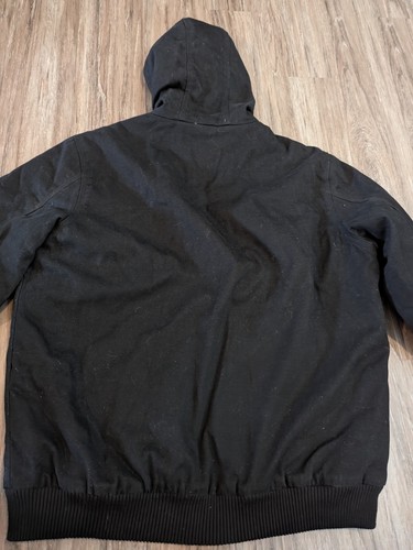 Craftsman Jacket Men's Size Large Black Heavy Duty Canvas Work Coat Quilt Lined - Picture 22 of 24