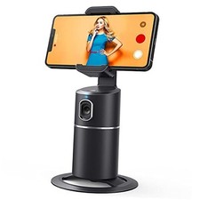 Auto Face Tracking Phone Holder, No App Required, 360  Rotation Face Body Black