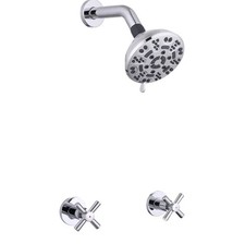 2 Handle Shower Faucet Set, 8 Mode Rainfall Shower Head, Shower Trim Rough-in...