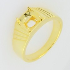 925 Sterling Silver Men Cushion 8x8mm Semi Mount Ring Setting