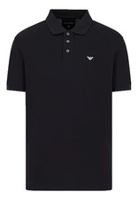 EMPORIO ARMANI 145 Polo Navy Blue Shirt White Logo AUTHENTIC NEW Size S 8N1FQ2