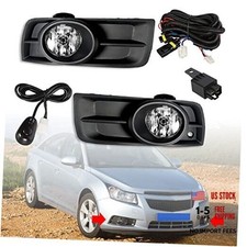Fog Lights Assembly Replacement for Cruze 2010-2014 Clear Lens with Bulbs