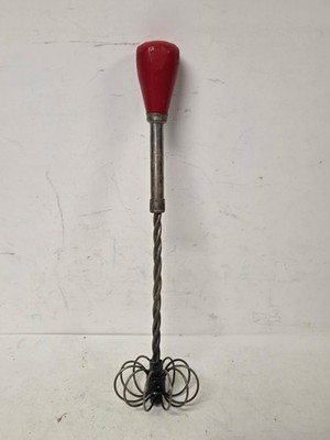 Vintage Whisk Egg Beater Wood Knob Metal Kitchen Tool