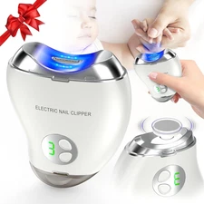 Electric Nail Clipper, Automatic 2-In-1 Baby Nail Trimmer with LED Light & Nail 