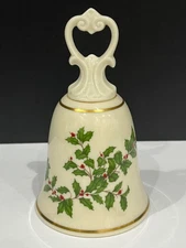 PERFECT LENOX CHINA HOLIDAY HOLLY BERRY DINNER BELL      5 1/4"
