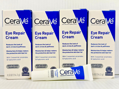 4 PACK - CeraVe Eye Repair Cream 4 Sealed .5oz Tubes NEW Free Shipping 2oz Total