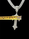 New 22" Stainless Steel & Cubic Zirconia Hip Hop Necklace and Pendant Heavy!  — photo 3