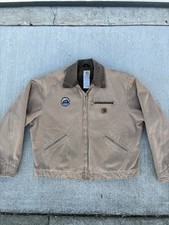 Vintage Carhartt Detroit Jacket Tan Blanket Lined XL j97 SDL Sandal Brown WORK