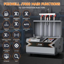 Ultrasonic GDI Fuel Injector Cleaner FOXWELL JT400 Auto Test EFI 4 Cylinder