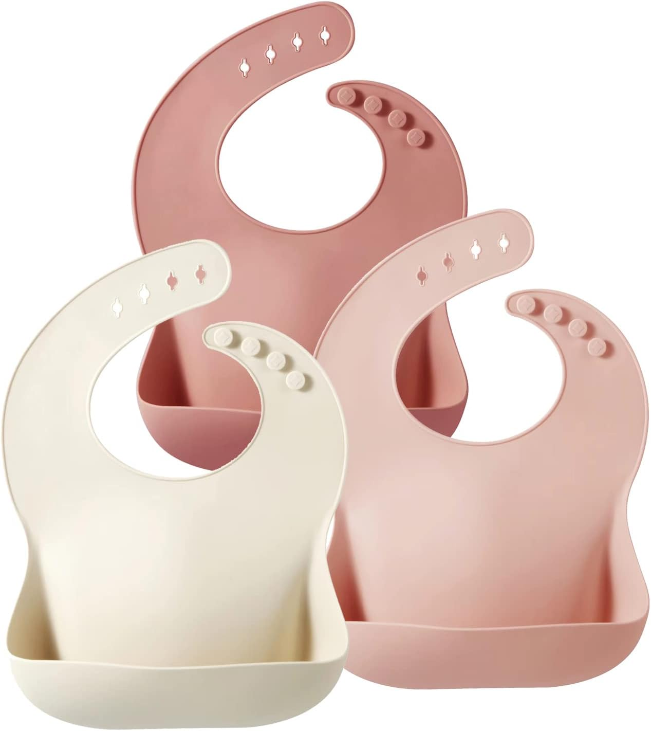Pandaear Silicone Baby Bibs Waterproof 3-Pack