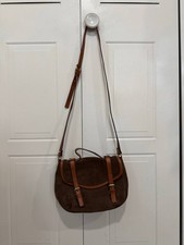Massimo Dutti Brown Suede Leather Crossbody B...