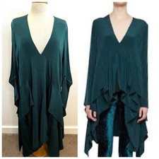 KITX Kit X Size 14 (10 US) Teal Jade Green Silk Geo Provider Dress Designer NWT
