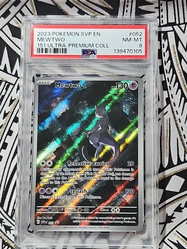 Mewtwo PSA 8 NM-MT 2023 Pokémon 151 Ultra-Premium Coll. Promo 052 Holo (105)