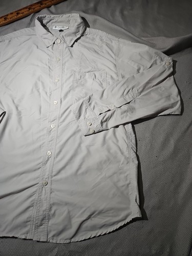 Coolibar Sun Shirt Mens Large Gray Button Down UPF 50+ Lightweight Outdoor - Picture 5 of 12
