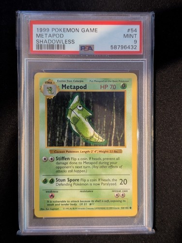 Metapod (Shadowless) graded PSA 9 for sale on eBay