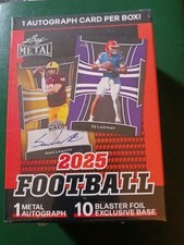 2025 Leaf Metal Football Sealed Blaster Box 11 Cards incl. x1 Auto NFL Autograph