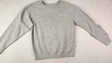 CHAMPION Girls Large Crew Neck Script Logo Pullover Sweatshirt