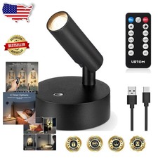 Rechargeable Wireless Spotlight Indoor, Dimmable LED Uplight w/ RF Remote & T...