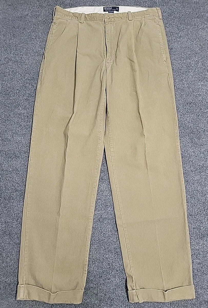 90’s POLO RL vintage style cotton pants Vtg 90s Polo Ralph Lauren Golf Pants 36/34 Cuffed Sport 92