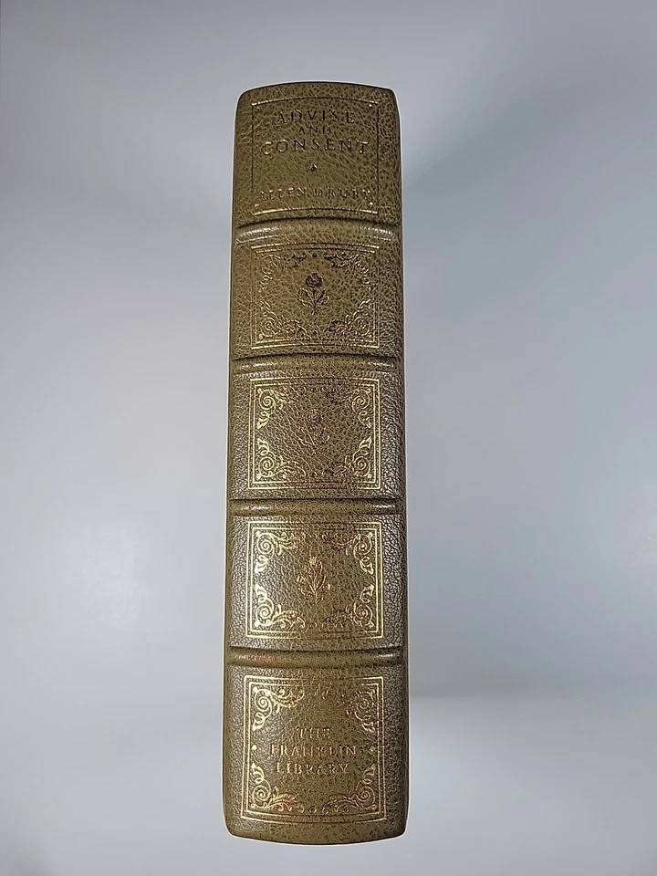 Advise and Consent by Allen Drury Signed The Franklin Library Leather 1977 Book - Image 2 of 4