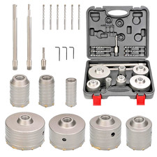 Kit de sierra de orificio de hormigón de 20 piezas SDS Plus Max vástago cortador de orificios de pared para ladrillo de cemento
