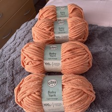 Aldi So Crafty Baby Yarn In Light Orange 4 X 100 Gram Balls