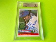 Joe Carter 1984 Donruss Rookie Card Signed Auto Beckett BAS ENCAPSULATED