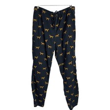 J Crew Mens Golden Retriever Lounge Pajama Pants Size M Blue Cotton Dog Print