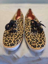 vintage Keds Women's Animal Print Canvas Lace Up Flats US Size 9