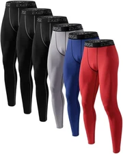 6,5,4 Pack Men’s Compression Pants Leggings Athletic Workout Baselayer Runnin...