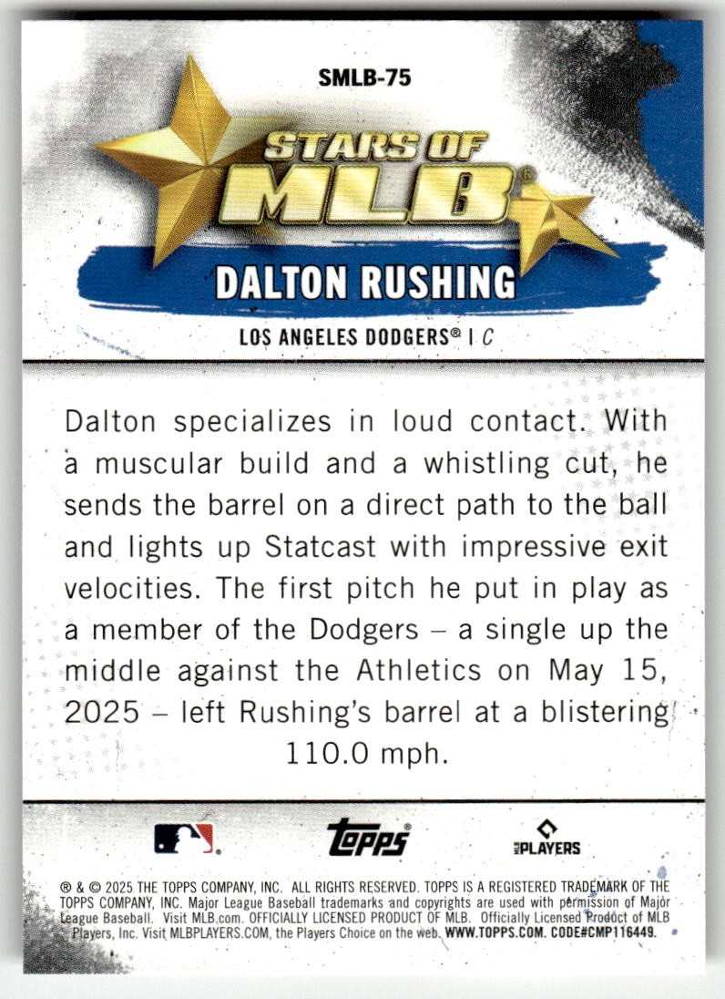 2025 Topps Update #SMLB-75 Dalton Rushing Stars of MLB Los Angeles